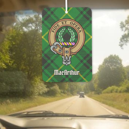 Désodorisant Pour Voiture Clan MacArthur Crest sur Tartan