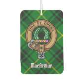 Désodorisant Pour Voiture Clan MacArthur Crest sur Tartan (Devant)