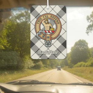 Désodorisant Pour Voiture Clan MacFarlane Crest sur tarte noir et blanc