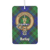 Désodorisant Pour Voiture Clan MacKay Crest sur Blue Tartan (Devant)