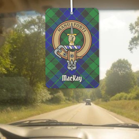 Désodorisant Pour Voiture Clan MacKay Crest sur Blue Tartan