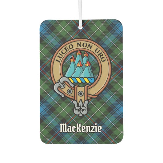 Désodorisant Pour Voiture Clan MacKenzie Crest sur Tartan (Devant)