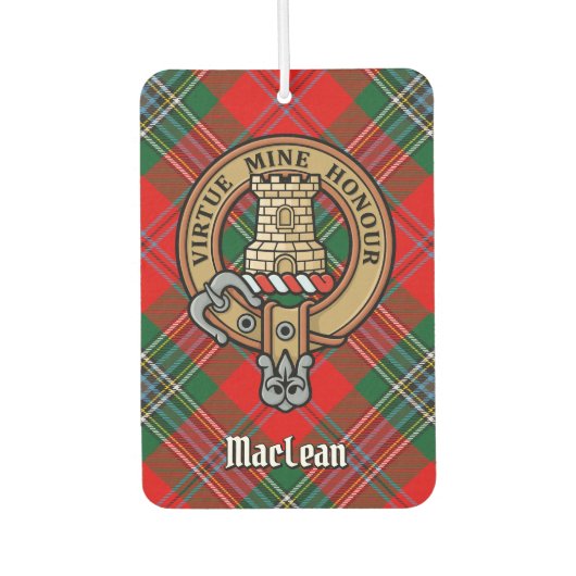 Désodorisant Pour Voiture Clan MacLean Crest sur Tartan (Devant)