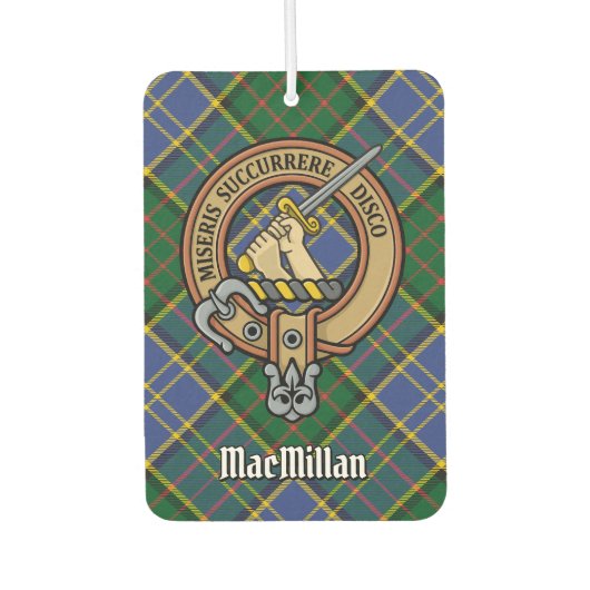 Désodorisant Pour Voiture Clan MacMillan Crest sur la chasse Tartan (Devant)