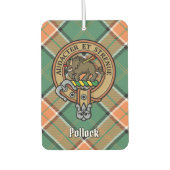 Désodorisant Pour Voiture Clan Pollock Crest sur Tartan (Devant)