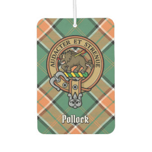 Désodorisant Pour Voiture Clan Pollock Crest sur Tartan