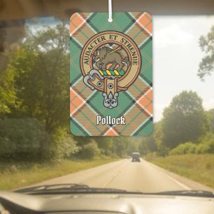 Désodorisant Pour Voiture Clan Pollock Crest sur Tartan