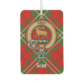 Désodorisant Pour Voiture Clan Scott Crest sur Red Tartan Air Freshener (Devant)