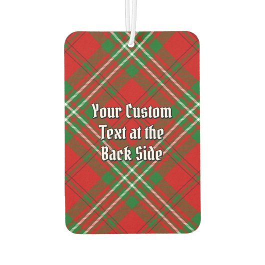 Désodorisant Pour Voiture Clan Scott Crest sur Red Tartan Air Freshener (Dos)