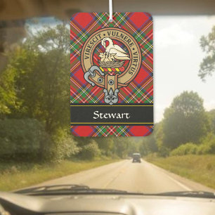Désodorisant Pour Voiture Clan Stewart Crest sur Royal Tartan
