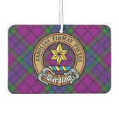 Désodorisant Pour Voiture Clan Wardlaw Crest sur Tartan (Devant)