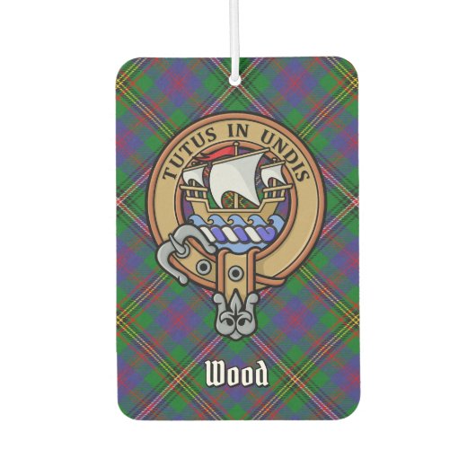 Désodorisant Pour Voiture Clan Wood Crest sur Tartan (Devant)