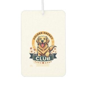 Désodorisant Pour Voiture Club Énergie Dorée Golden Retriever Chien Vintage 