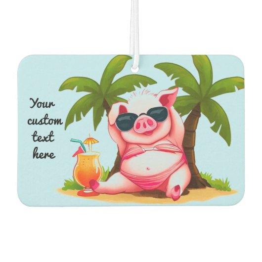 Désodorisant Pour Voiture Cochon Bikini (Devant)