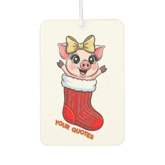 Désodorisant Pour Voiture Cochon mignon dans un bas de Noël