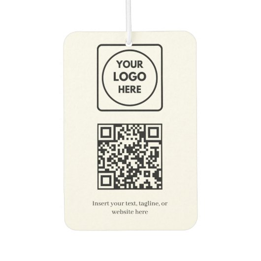 Désodorisant Pour Voiture Code QR blanc | Entreprise professionnelle simple (Devant)