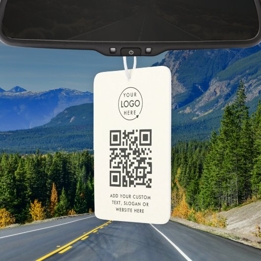 Désodorisant Pour Voiture Code QR | Business Logo Professionnel Simple Blanc