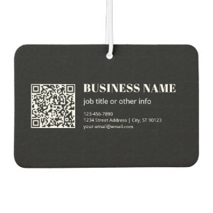 Désodorisant Pour Voiture Code QR personnalisé & Texte rétro-moderne modifia