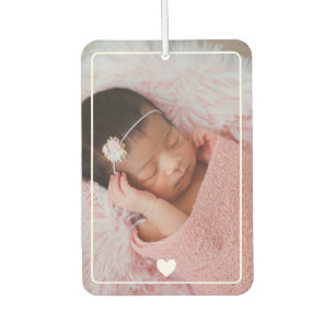 Désodorisant Pour Voiture Coeur blanc mignon avec photo