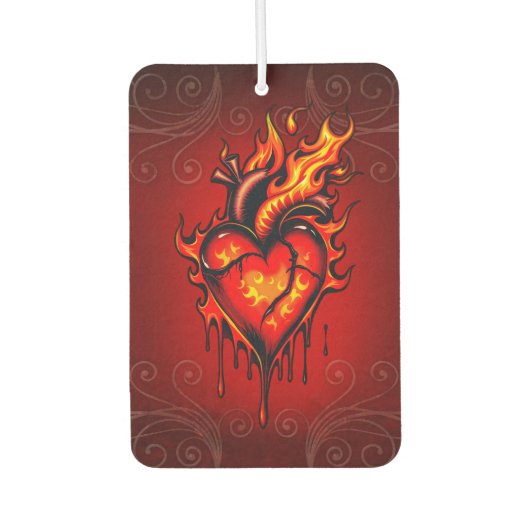 Désodorisant Pour Voiture Coeur flamboyant. (Devant)