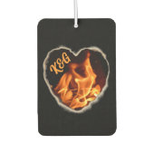 Désodorisant Pour Voiture Coeur flamboyant des initiales et des noms de feu (Devant)