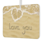 Désodorisant Pour Voiture Coeur "Love you" écrit dans Sable (Gauche)