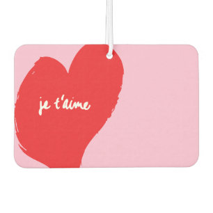 Désodorisant Pour Voiture Coeur rouge avec je t’aime-text sur arrière - plan