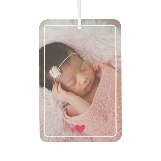 Désodorisant Pour Voiture Coeur rouge mignon avec photo (Devant)