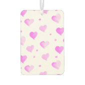 Désodorisant Pour Voiture Coeurs Pois Aquarelle Motif rose (Dos)