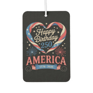 Désodorisant Pour Voiture Cœurs USA 1776 2026 juillet 250e anniversaire USA