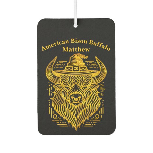 Désodorisant Pour Voiture Conception complexe d'un bison avec un Casquette (Devant)