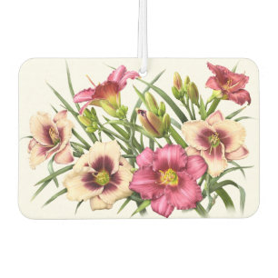 Désodorisant Pour Voiture Conception d'art botanique de fleurs de lis jour r