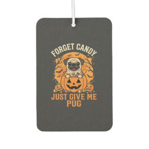 Désodorisant Pour Voiture Conception de bonbons drôle de Pug Halloween_1