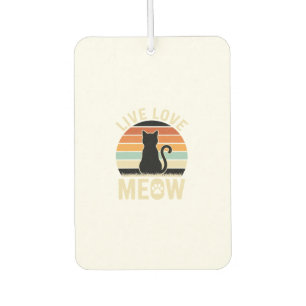 Désodorisant Pour Voiture Conception de coucher de soleil de chat vintage Li