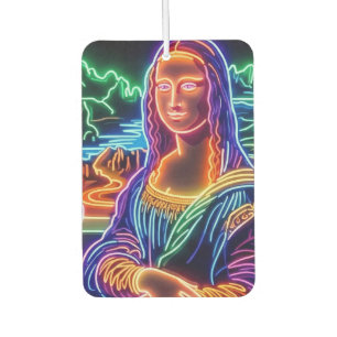 Désodorisant Pour Voiture Conception de portrait de Mona Lisa en lumière néo