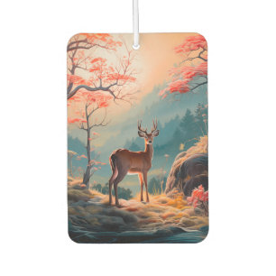 Désodorisant Pour Voiture Conception de scène forestière avec cerfs automnal