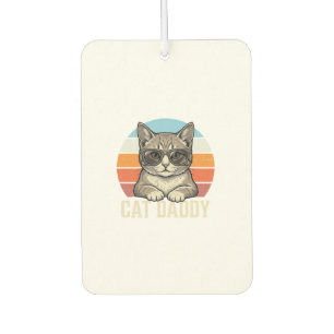 Désodorisant Pour Voiture Conception de T-shirt Chat Daddy Vintage Sunset Co