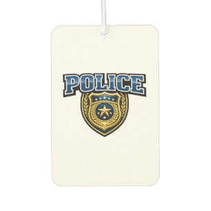 Désodorisant Pour Voiture Conception de texte gras Badge de police