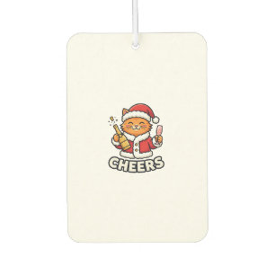 Désodorisant Pour Voiture Conception de vecteur de chat de Noël Cheers