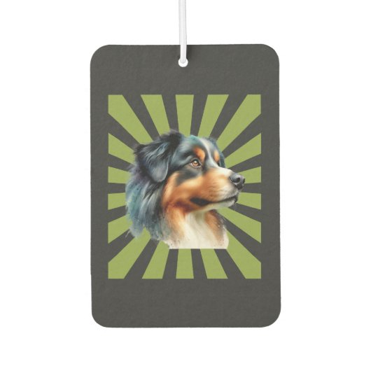 Désodorisant Pour Voiture Conception graphique rétro Border Collie Sunburst (Devant)