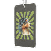 Désodorisant Pour Voiture Conception graphique rétro Border Collie Sunburst (Gauche)