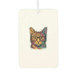 Désodorisant Pour Voiture Conception vectorielle de chat gravé vintage avec