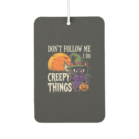 Désodorisant Pour Voiture Conceptions de chat de sorcière d'Halloween de cho (Devant)