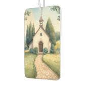 Désodorisant Pour Voiture Cottagecore Chapel Path Pastel Landscape (Gauche)