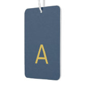 Désodorisant Pour Voiture Couleur Or & Bleu Monogramme Initial Professionnel (Gauche)