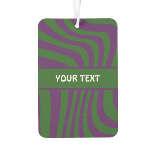 Désodorisant Pour Voiture Couleur violette royale avec texte personnalisé (Dos)