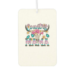 Désodorisant Pour Voiture Country Mama Retro Super Vache Crâne Pays Rodéo
