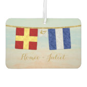 Désodorisant Pour Voiture Couples Monogramme Signal Maritime Drapeaux Aquare (Dos)