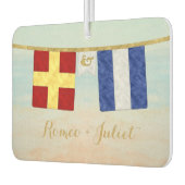 Désodorisant Pour Voiture Couples Monogramme Signal Maritime Drapeaux Aquare (Gauche)