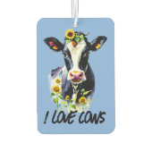 Désodorisant Pour Voiture Cow Lovers I Love Cows Holstein Sunflowers (Dos)